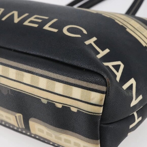 CHANEL Central Station Tote Bag PVC Canvas Black Silver CC Auth BA6549 - Picture 4 of 16